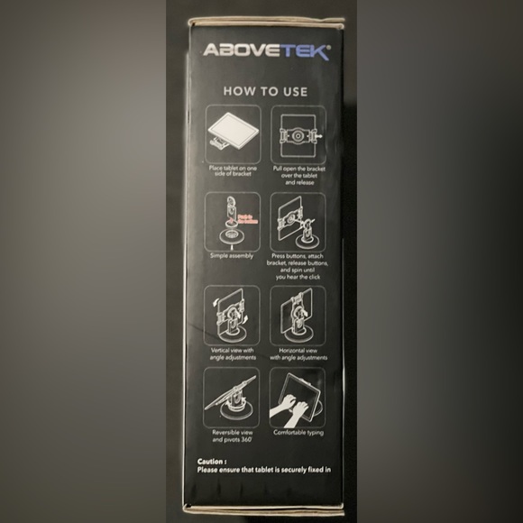 AboveTEK 360° Rotating Tablet Stand, Fits 6"-13" (Diagonal) Tablet Holder - NWT - Picture 8 of 10